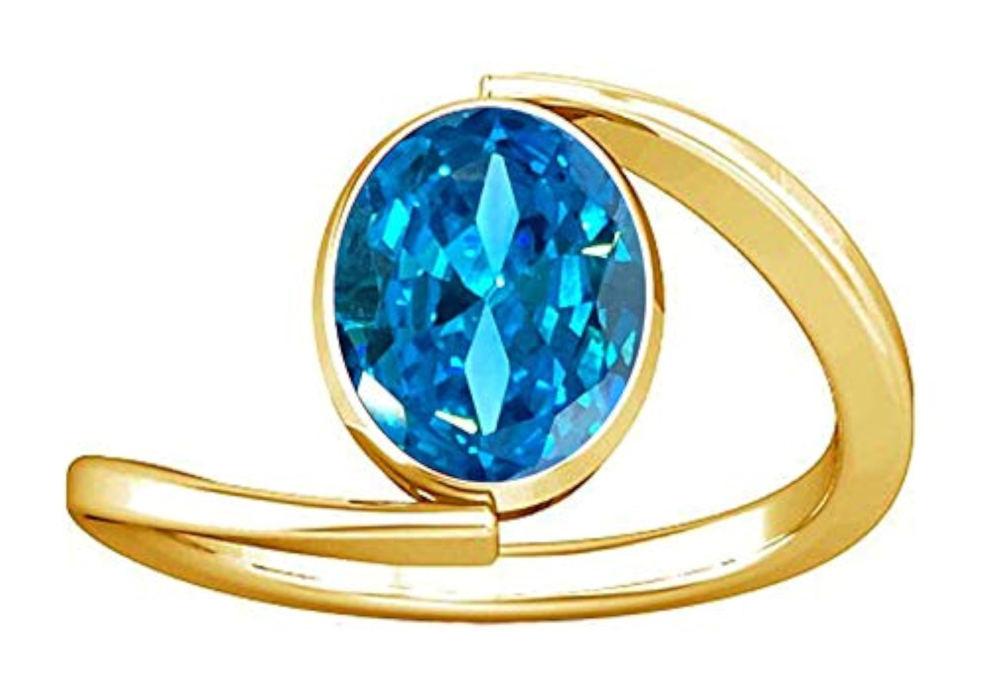 Aquamarine Beruj Gemstone Panchdhatu Ring for Women